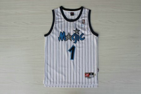 Maillot De Basket Orlando Magic Anfernee Hardaway 1 Engrener Stripe Blanc